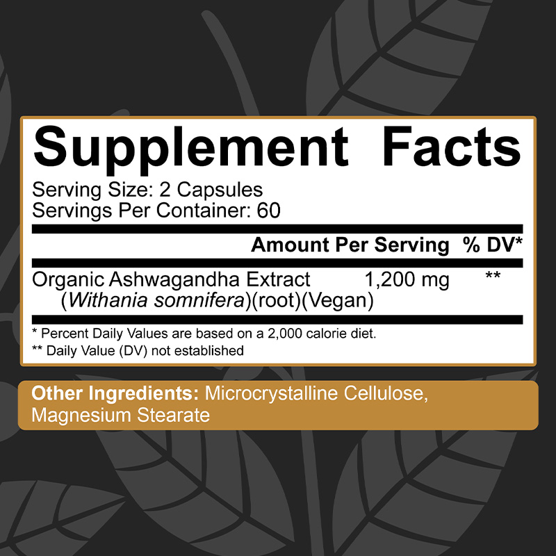 Ashwagandha Extract Root - Capsula di Ashwagandha organica - Migliora